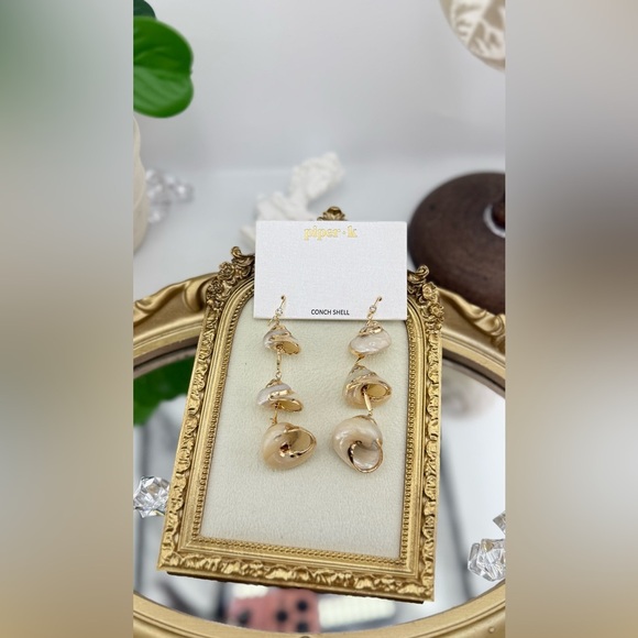 Piper-K Conch Shell Drop Earrings – Natural Beach Glam - Picture 10 of 10